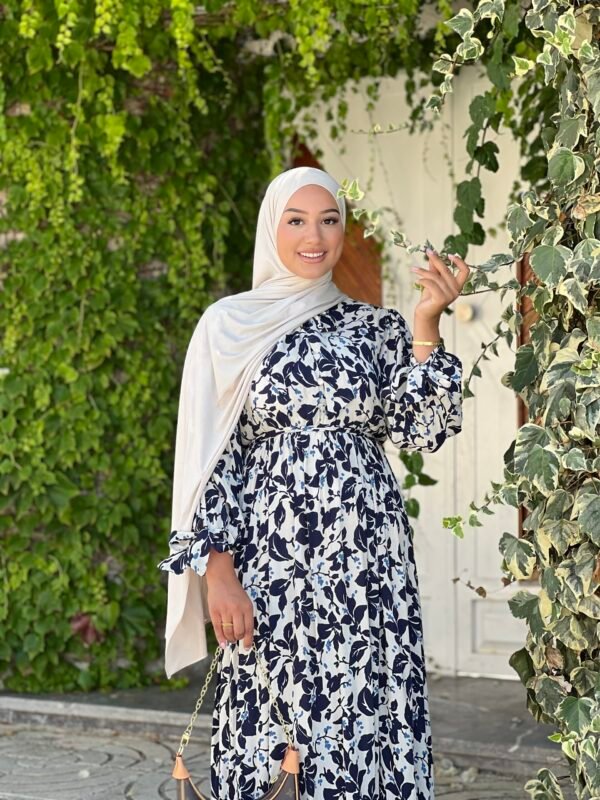 robe longue en crêpe floral – Image 2