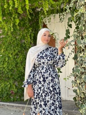 robe longue en crêpe floral