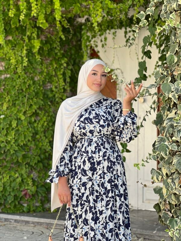 robe longue en crêpe floral