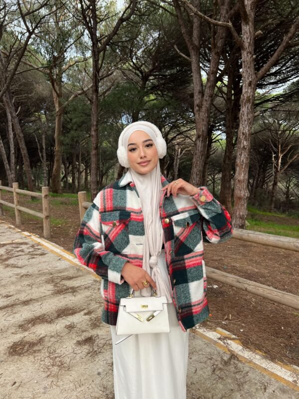 veste à carreaux rouge et vert 4