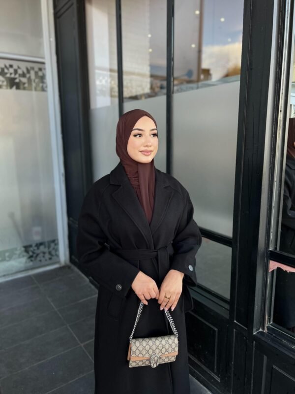 Manteau Long Noir – Élégance Classique – Image 2