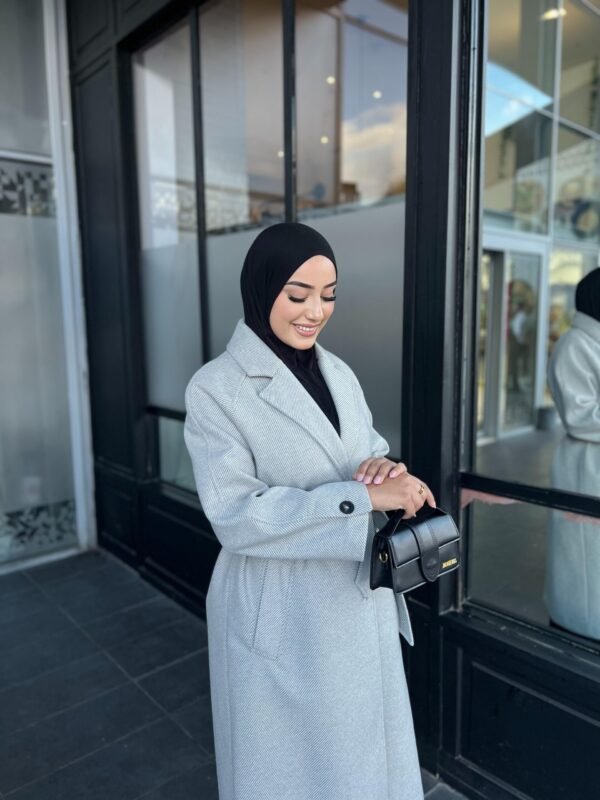 Manteau Long Gris – Élégance Moderne – Image 4
