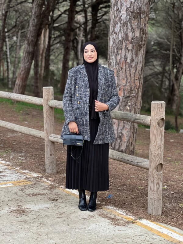 Blazer Tweed Noir et Gris pricnipal