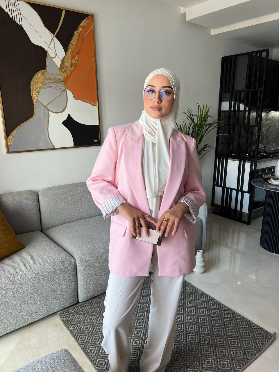 Blazer Long Rose – Tendance